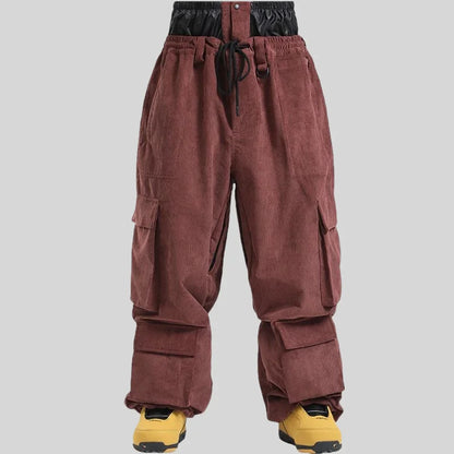 Baggy Snowboard Pants by Dollplus – Multi-Pocket, Windproof & Thermal Ski Wear