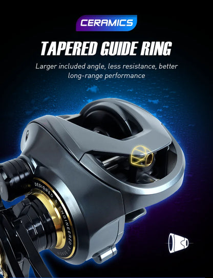 SEASIR Cast-X Baitcasting Reel 7.3:1 HS Gear Ratio Aluminum Double Spool Carbon Grip Metal BFS Micro Fresh Seawater Fishing Coil