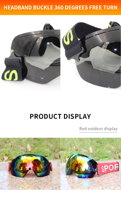 LIGHTWEIGHT Professional Ski Goggles Men UV400 Adult anti-fog Snowboard Skiing Glasses Women Ultra-light Winter Snow Eyewear