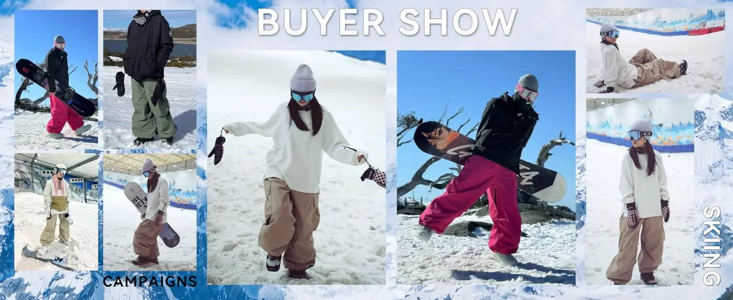 Men’s Super Baggy Snowboard Pants – Waterproof, Insulated, Loose Fit Ski Trousers