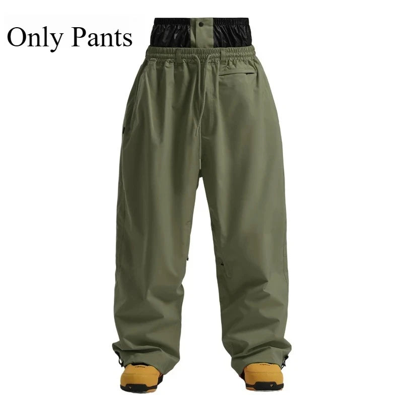 Dollplus Baggy Ski Pants – Waterproof Windproof Snowboard Trousers for Men & Women