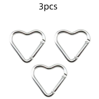 Outdoor Carabiner Heart Shape Keychain Clip Aluminum Alloy Rings Climbing Clips Spring Snap Hook Carabiner Durable