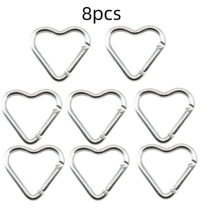 Outdoor Carabiner Heart Shape Keychain Clip Aluminum Alloy Rings Climbing Clips Spring Snap Hook Carabiner Durable