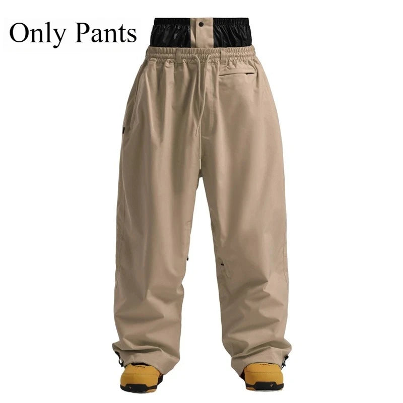 Dollplus Baggy Ski Pants – Waterproof Windproof Snowboard Trousers for Men & Women