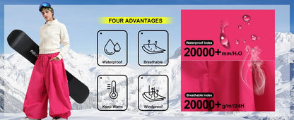 Baggy Snowboard Pants for Men – Waterproof Ski Pants with Thermal Insulation