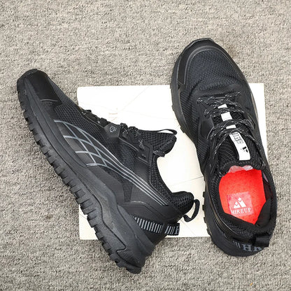HIKEUP New Men Hiking Shoes Outdoor Sport Wear-Resistant Climbing Shoes Rubber Sole Trekking Sneaker Women Sports