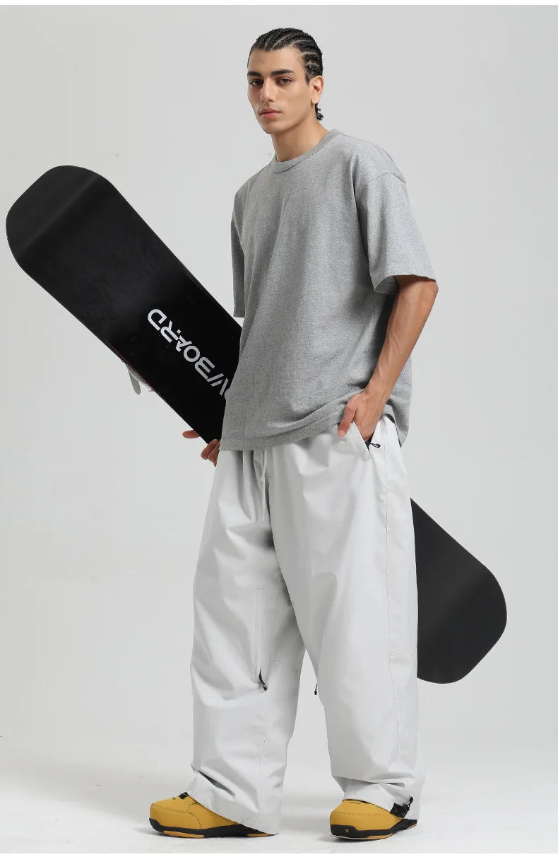 Dollplus Baggy Ski Pants – Waterproof Windproof Snowboard Trousers for Men & Women