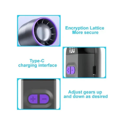 Mini Portable Hand Fan, 100 Wind Speeds, 6000mAh USB Battery Rechargeable, LED Digital Display, Travel,Camping,Outdoor