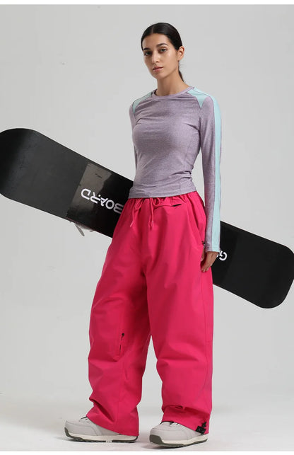 Women’s Baggy Ski Pants by Dollplus – Breathable, Waterproof, and Windproof Snowboard Trousers fro Men
