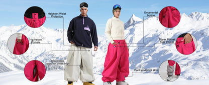 Baggy Snowboard Pants for Men – Waterproof Ski Pants with Thermal Insulation