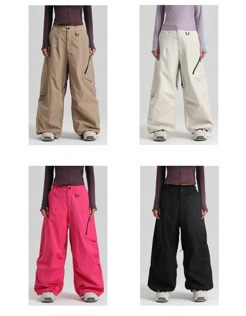Dollplus Women’s Waterproof Ski Pants – Windproof Baggy Snowboard Trousers for Winter Sports