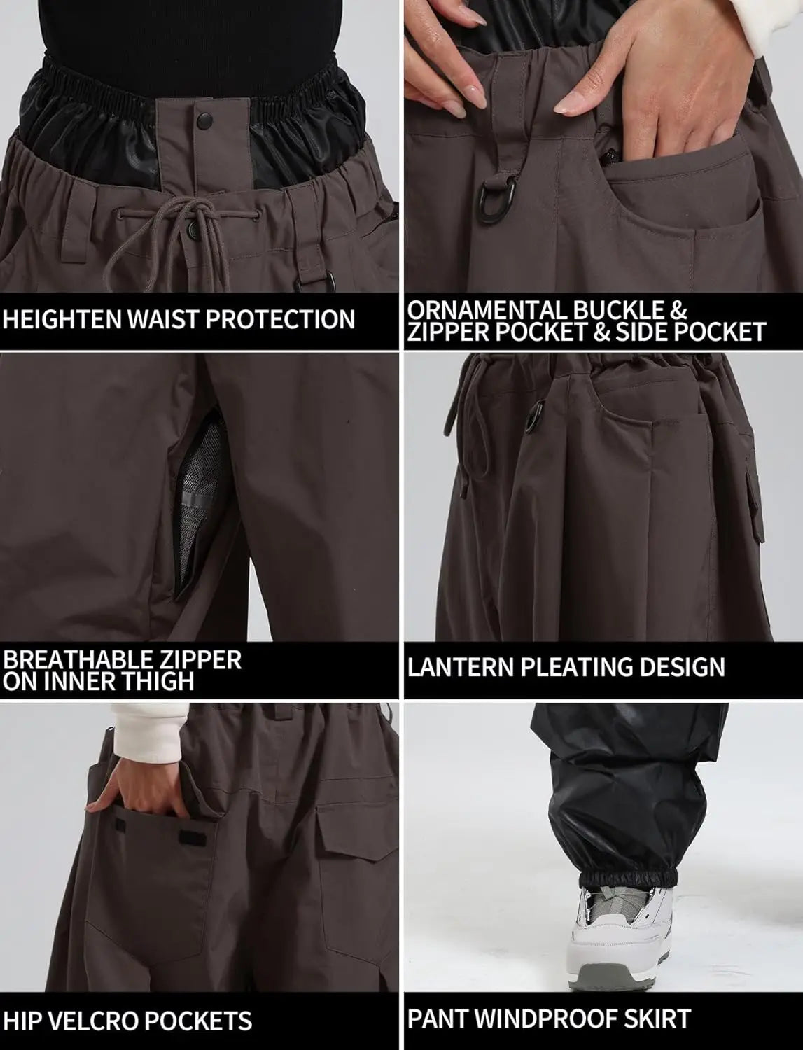 Baggy Snowboard Pants for Men – Waterproof Ski Pants with Thermal Insulation