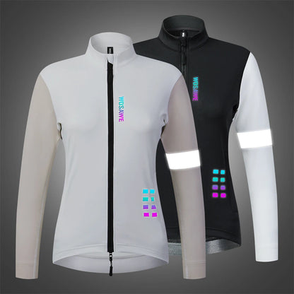 WOSAWE Women's Winter Thermal Fleece Cycling Jersey Long Sleeve Bike Jacket for Riding & Gym Ropa Ciclismo Clothings