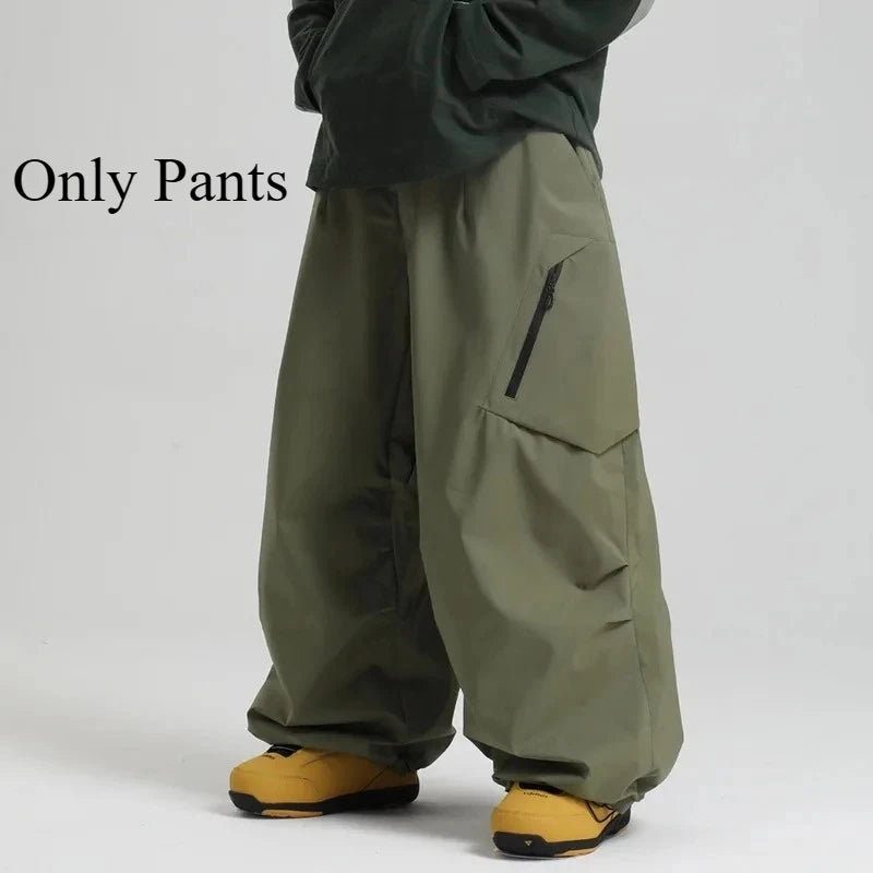 Dollplus Women’s Waterproof Ski Pants – Windproof Baggy Snowboard Trousers for Winter Sports