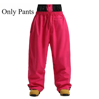 Dollplus Baggy Ski Pants – Waterproof Windproof Snowboard Trousers for Men & Women