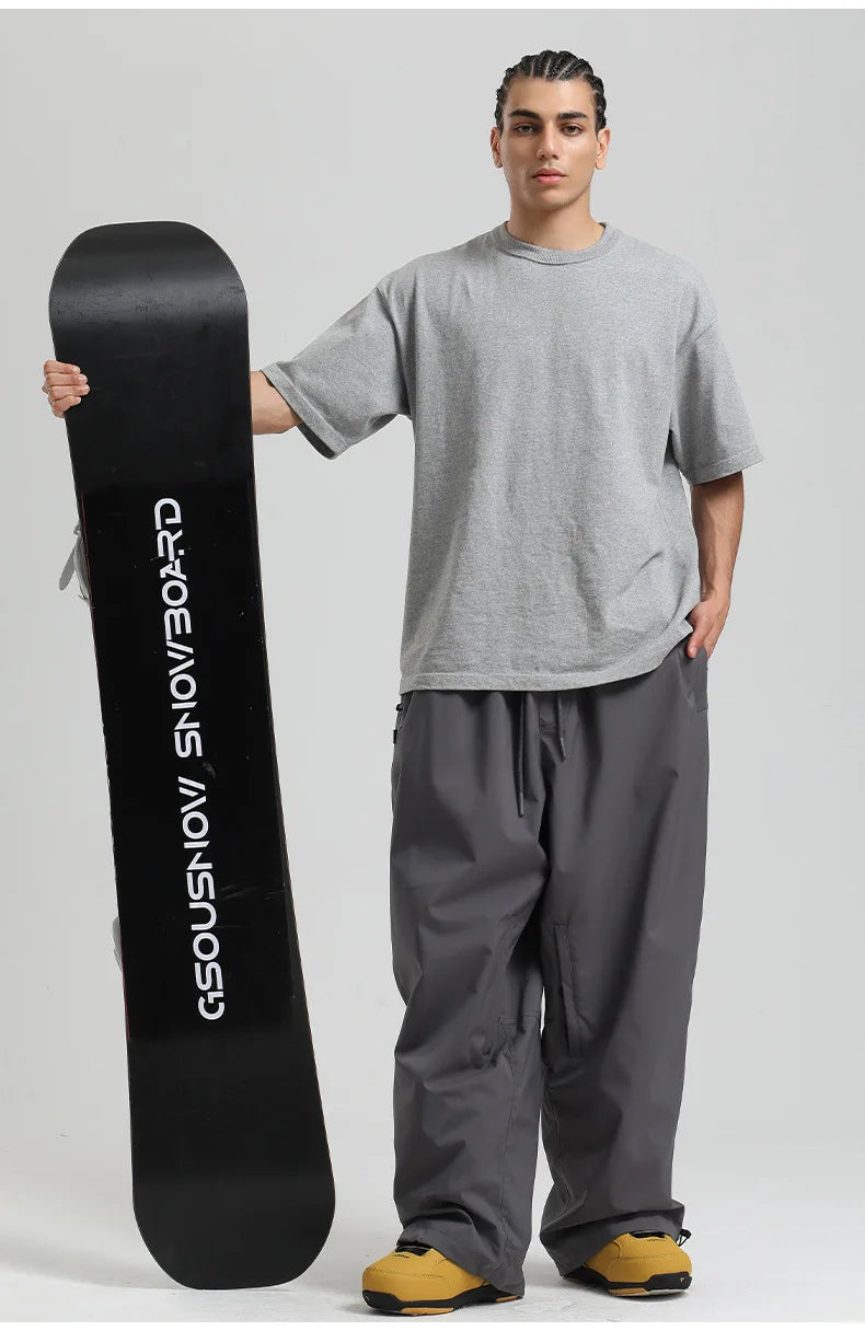 Dollplus Baggy Ski Pants – Waterproof Windproof Snowboard Trousers for Men & Women