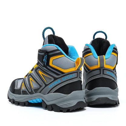 Kids Hiking Boots Boys Girls Outdoor Walking Climbing Sneaker Comfortable Snow Shoes Hiker Boot Antiskid Steel Buckle Sole