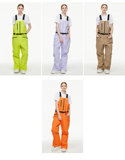 Men Women Ski Pants Winter Windproof Waterproof Reflective Warm Breathable Ski Overalls Pants Female Male Loose Snowboard Pants