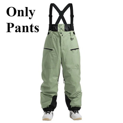 Mioigee Men’s Winter Ski Pants – Waterproof 15,000mm Snowboard Overalls, Thickened Warm Trousers