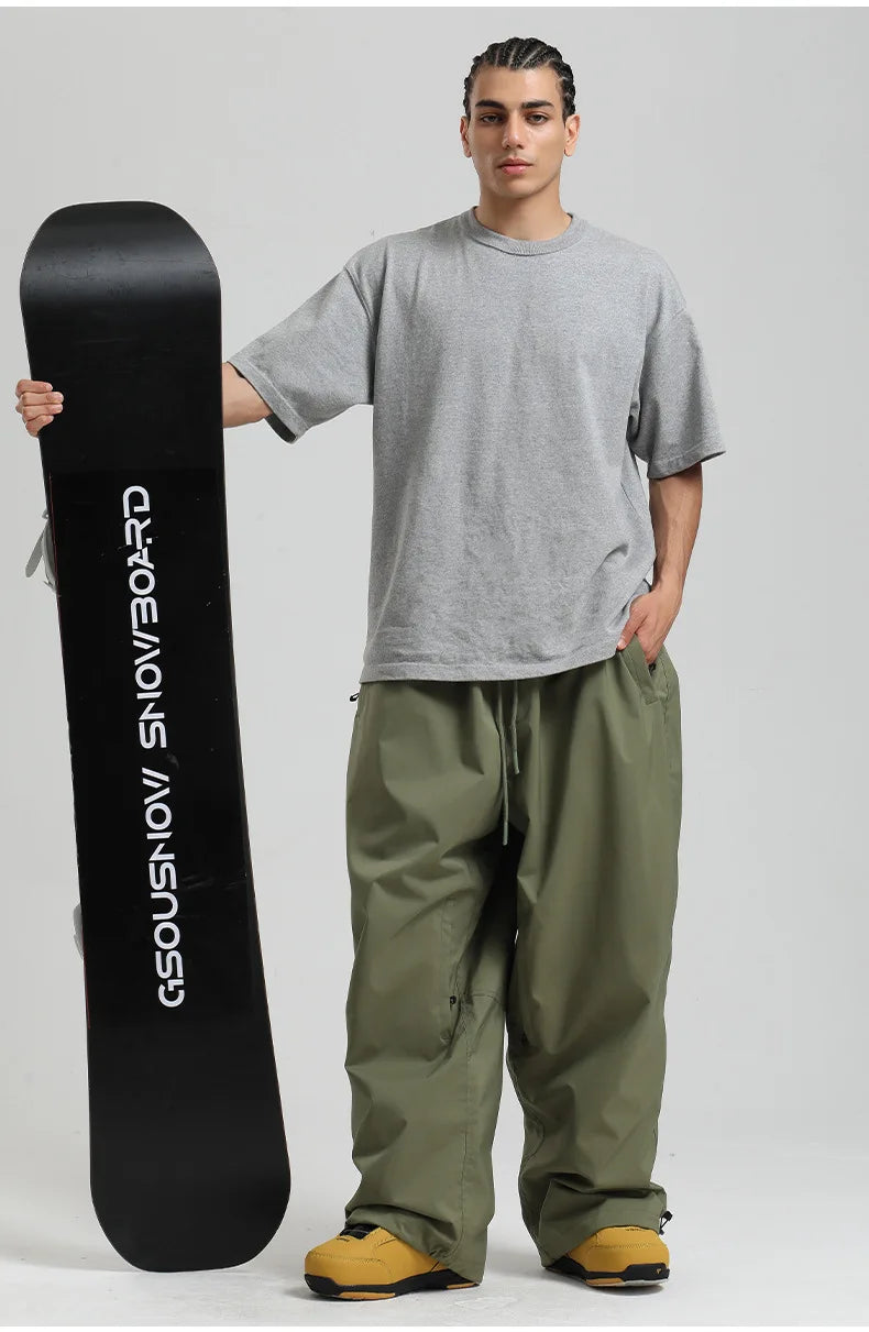 Dollplus Baggy Ski Pants – Waterproof Windproof Snowboard Trousers for Men & Women