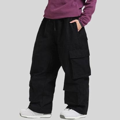 Baggy Snowboard Pants by Dollplus – Multi-Pocket, Windproof & Thermal Ski Wear