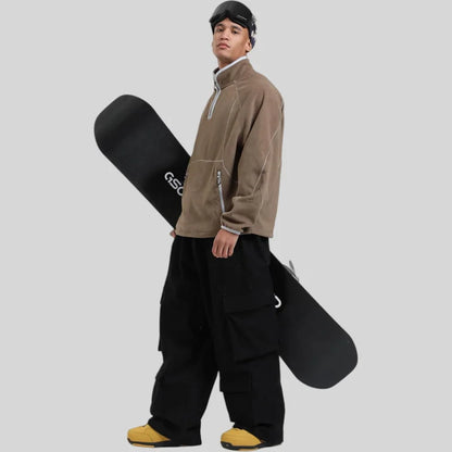 Baggy Snowboard Pants by Dollplus – Multi-Pocket, Windproof & Thermal Ski Wear