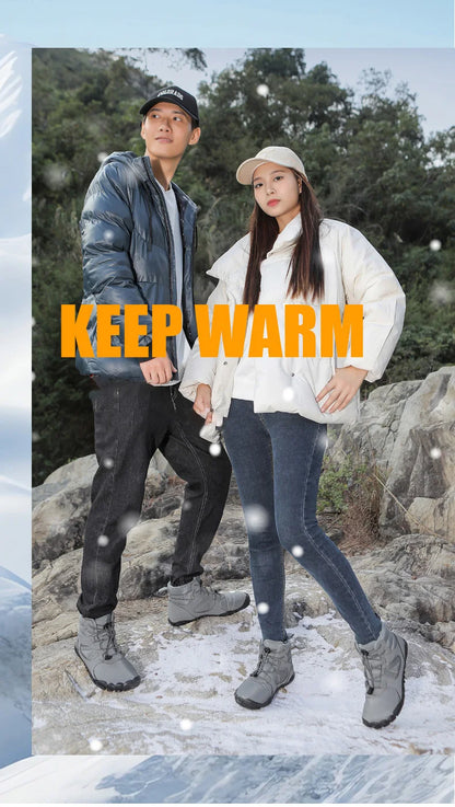 Men Women Waterproof Winter Boots Snow Barefoot Casual Shoes Outdoor Warm Work Shoes Ankle Shoes for Trekking Climbing Hiking