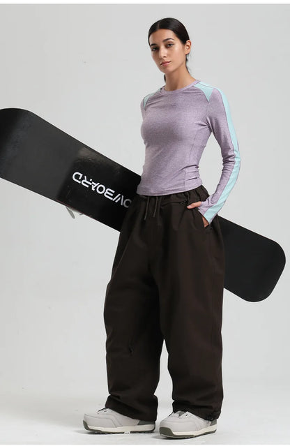 Women’s Baggy Ski Pants by Dollplus – Breathable, Waterproof, and Windproof Snowboard Trousers fro Men