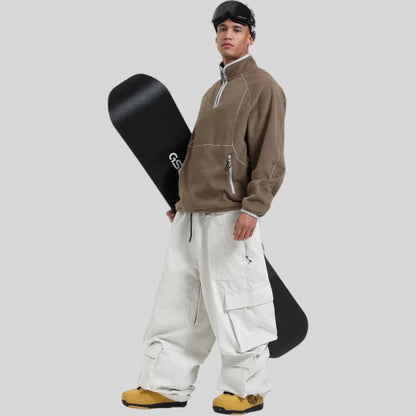Baggy Snowboard Pants by Dollplus – Multi-Pocket, Windproof & Thermal Ski Wear
