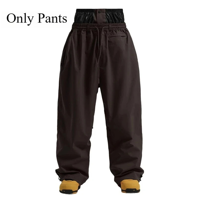 Dollplus Baggy Ski Pants – Waterproof Windproof Snowboard Trousers for Men & Women