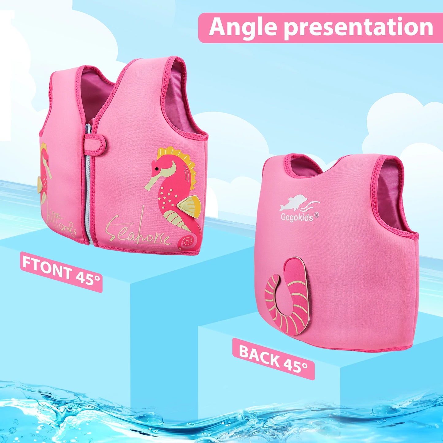 Neoprene Children's Life Jacket Wakeboard Jet Surf Surfing Buoyancy Aid Safe Buckle Jackets for Surfing Swimming Sailing Rafting