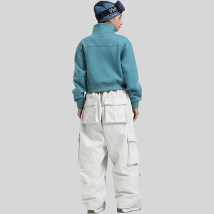 Baggy Snowboard Pants by Dollplus – Multi-Pocket, Windproof & Thermal Ski Wear