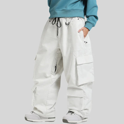 Baggy Snowboard Pants by Dollplus – Multi-Pocket, Windproof & Thermal Ski Wear