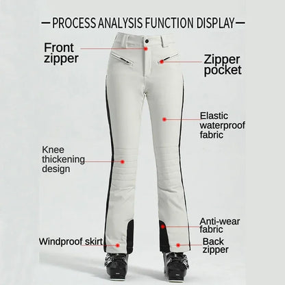 Ladies High Elasticity Ski Pants – Slim Fit Women’s Waterproof Snow Pants
