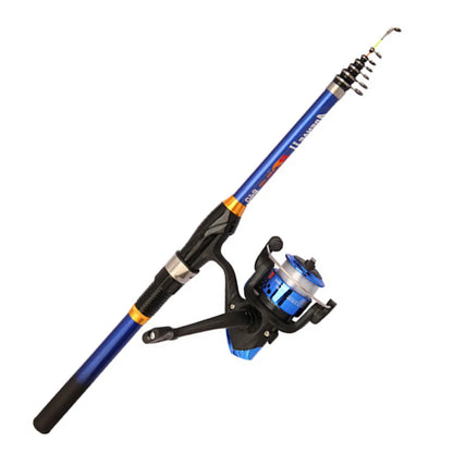 Fishing rod and reel set on a white background