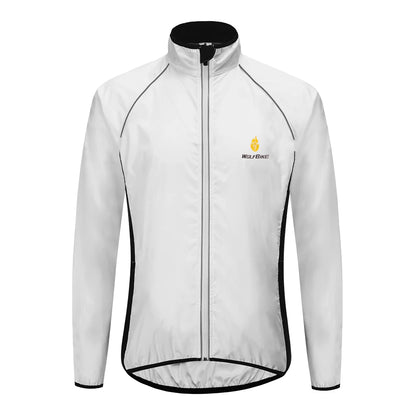 White cycling jacket on a white background