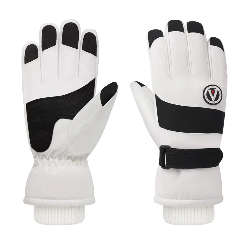 White gloves with black accents on a white background