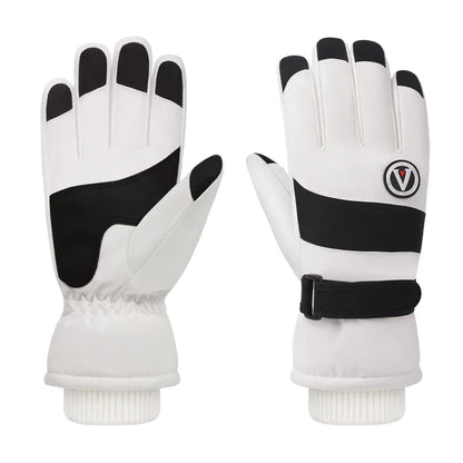 White gloves with black accents on a white background