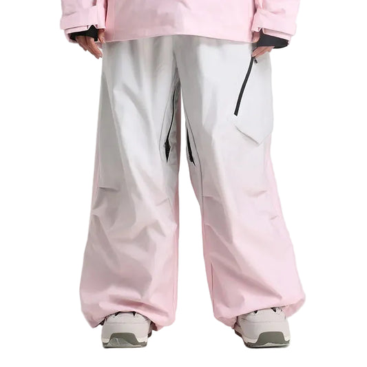 Person wearing pink pants and a matching jacket on a white  background